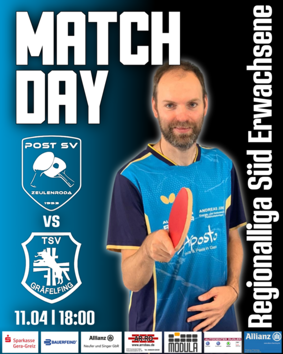 ► Sa. 18:00 Uhr – Post SV Zeulenroda – TSV Gräfelfing 