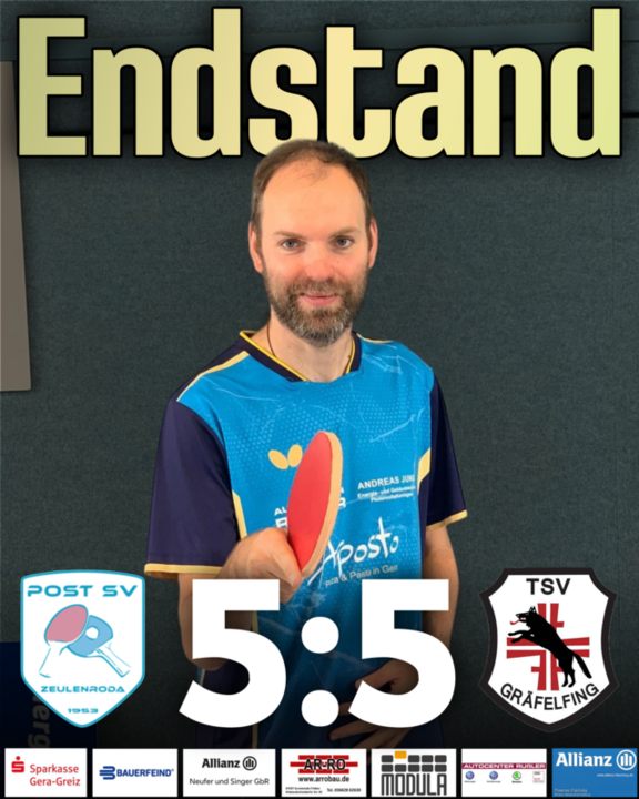 ► Post SV Zeulenroda – TSV Gräfelfing – 5:5 