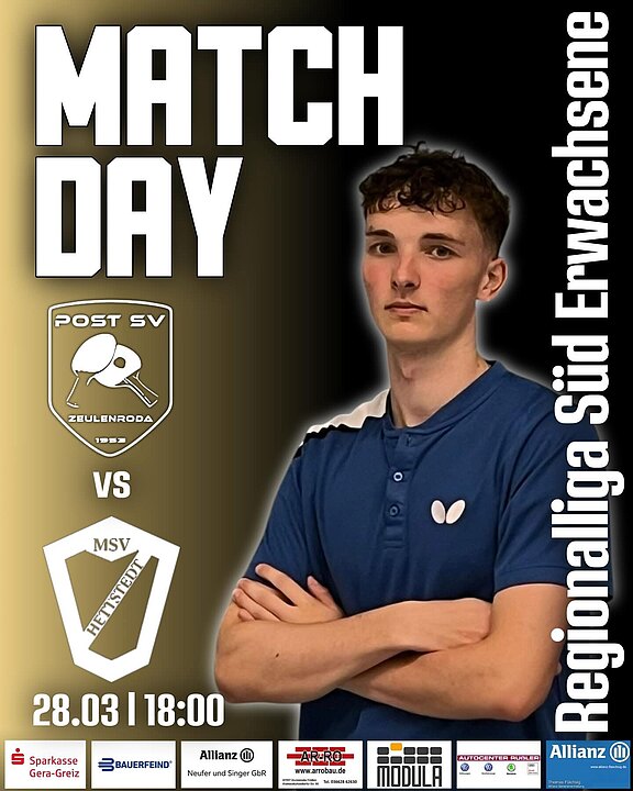 ► Sa. 18:00 Uhr – Post SV Zeulenroda – MSV Hettstedt 