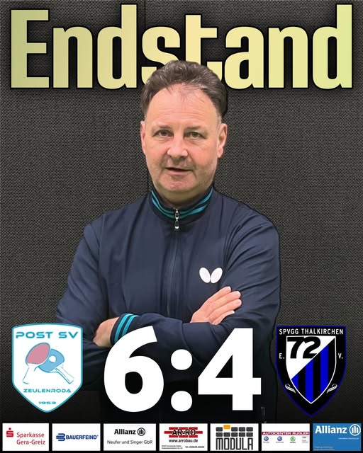 ► Post SV Zeulenroda – SpVgg Thalkirchen – 6:4 